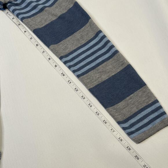Laurie Felt Cardigan Womens Medium Blue Gray Striped Long Cashmere blend Pockets - Picture 8 of 8